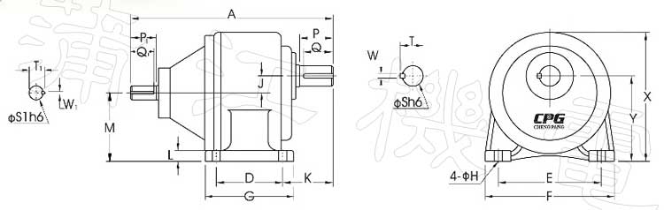 晟邦齿轮减速机之CHD型减速机的CAD图